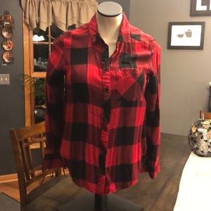 Black and red checkered flannel